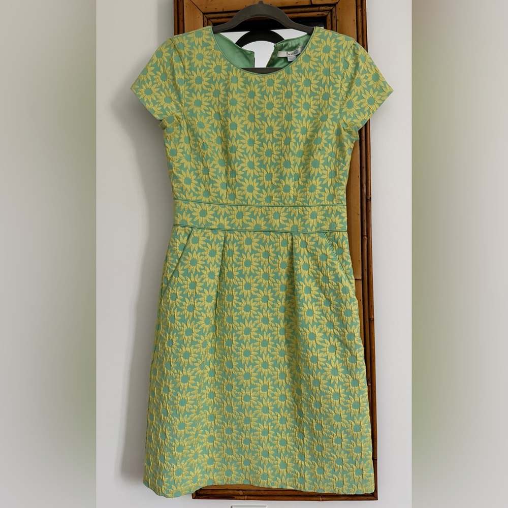 Boden retro mod daisy dress green size 4 R